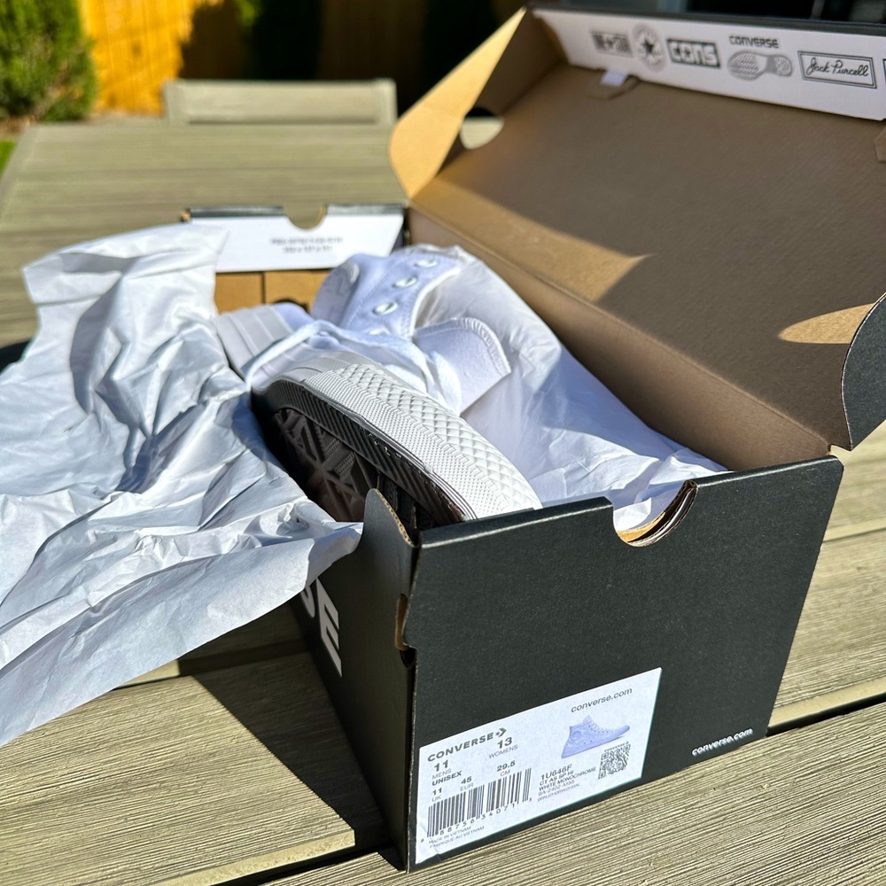 Converse Chuck Taylor High Tops. Men’s size 11. White. Brand new.